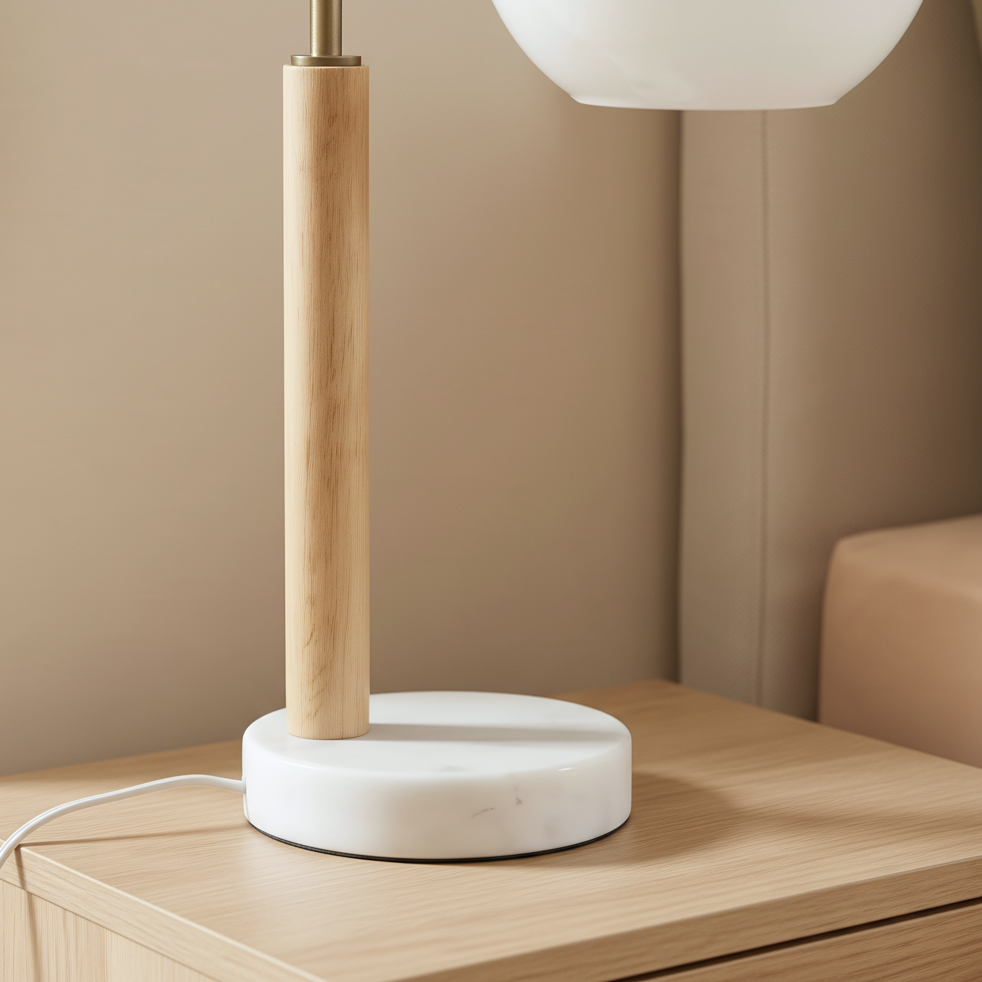 Auris Table Lamp | Brass Frame and Marble Base