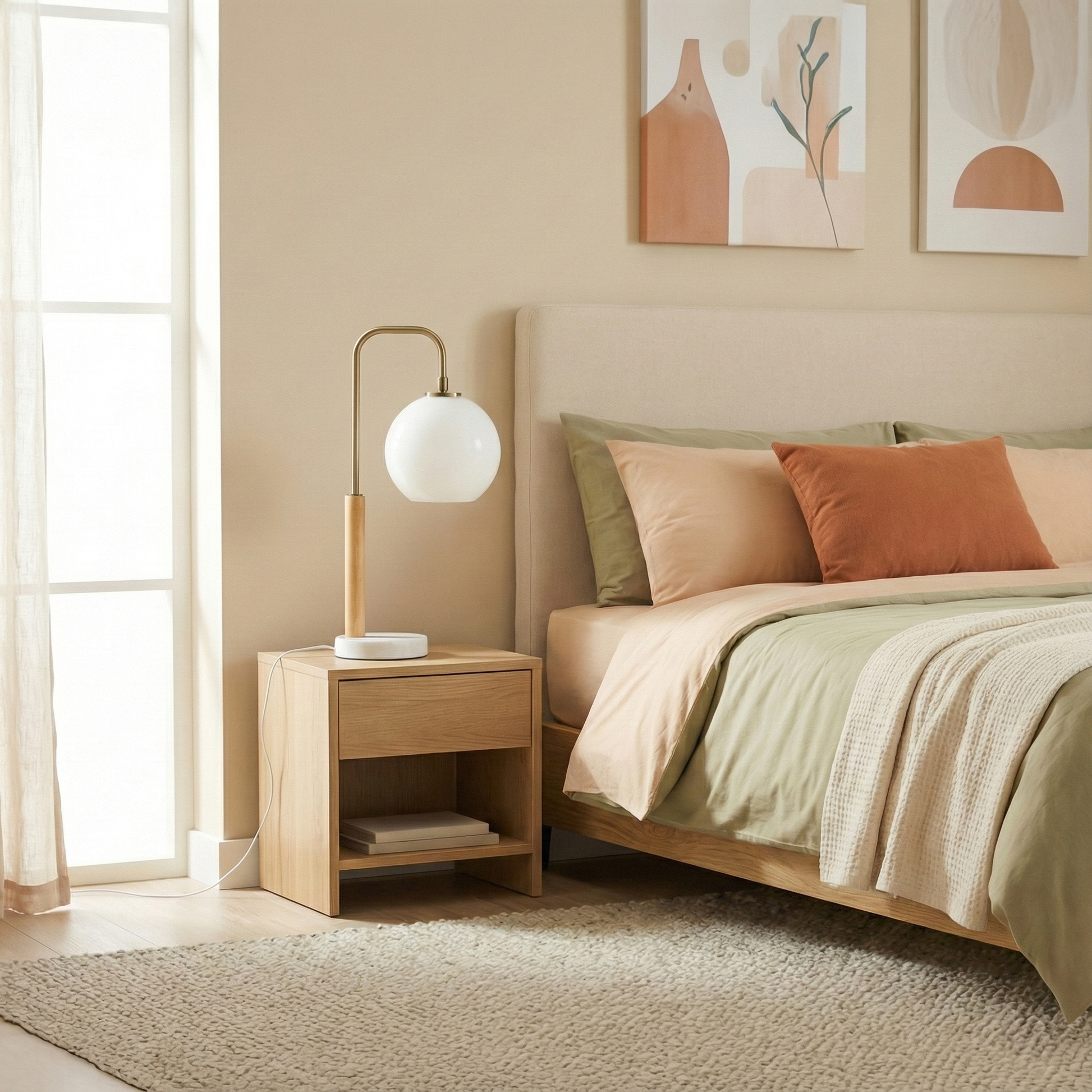 Auris Table Lamp | Brass Frame and Marble Base