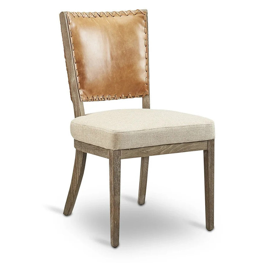 Austin Leather & Linen Hide Back Side Chair