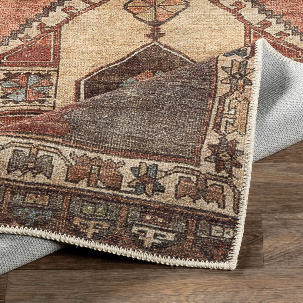 Antiquity Brown/Mustard Machine Woven Rug - fold