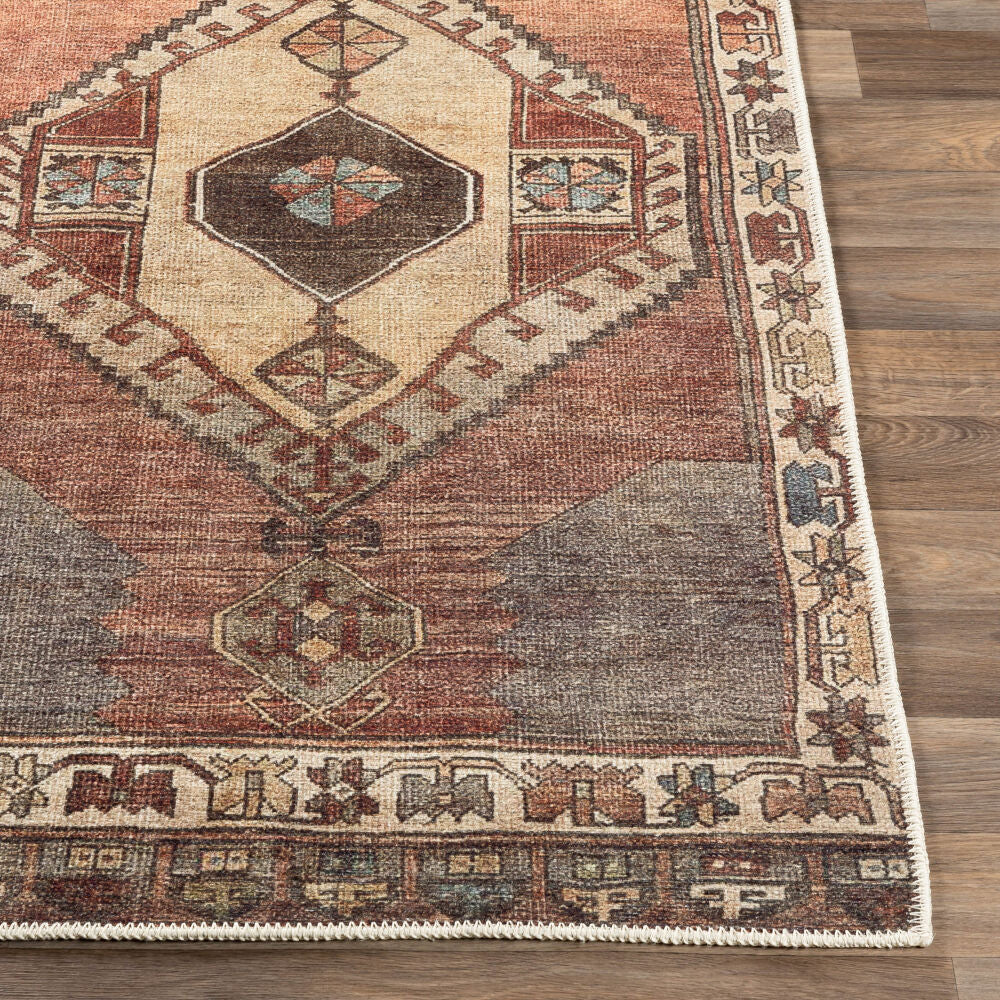 Antiquity Brown/Mustard Machine Woven Rug - front