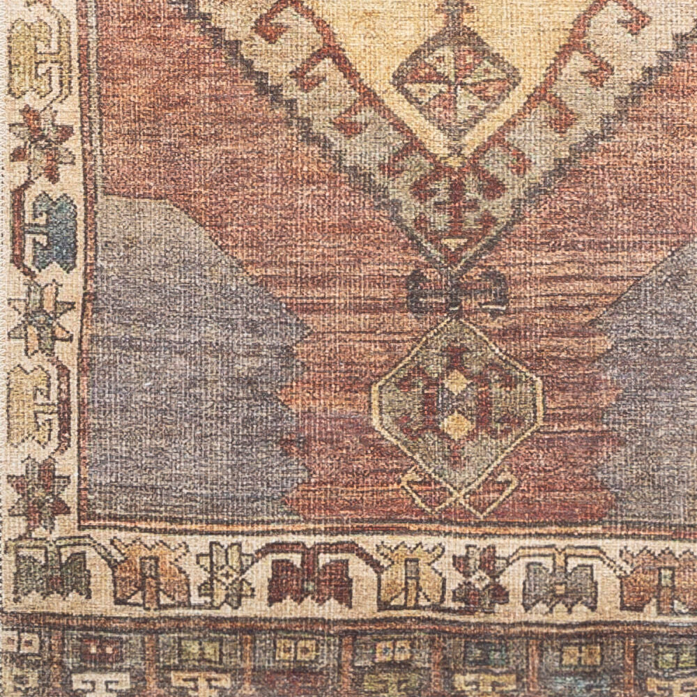 Antiquity Brown/Mustard Machine Woven Rug - swatch