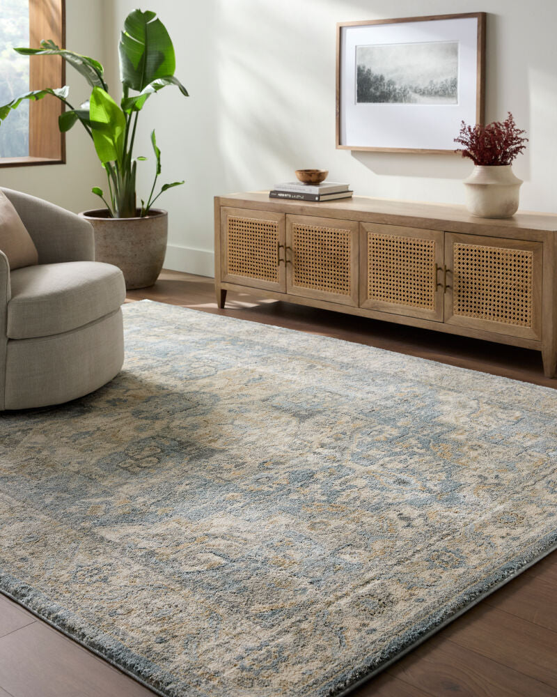 Avellino Deep Teal/Tan Machine Woven Rug AVL-2300 - roomscene