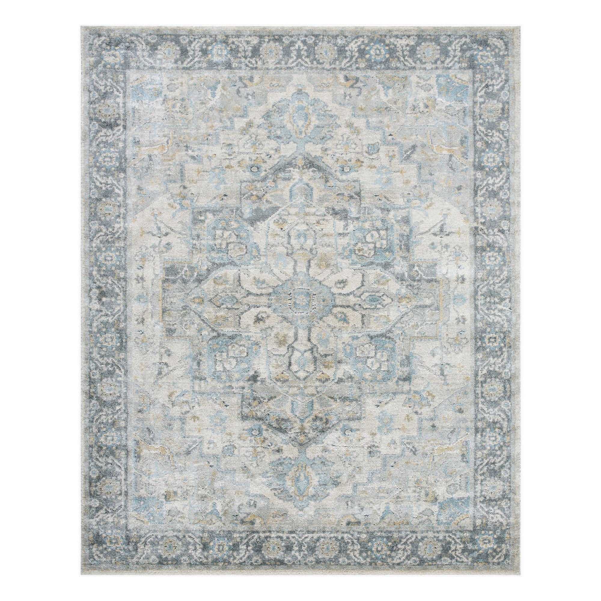 Avellino Deep Teal/Tan Machine Woven Rug AVL-2301 - 10' x 14'
