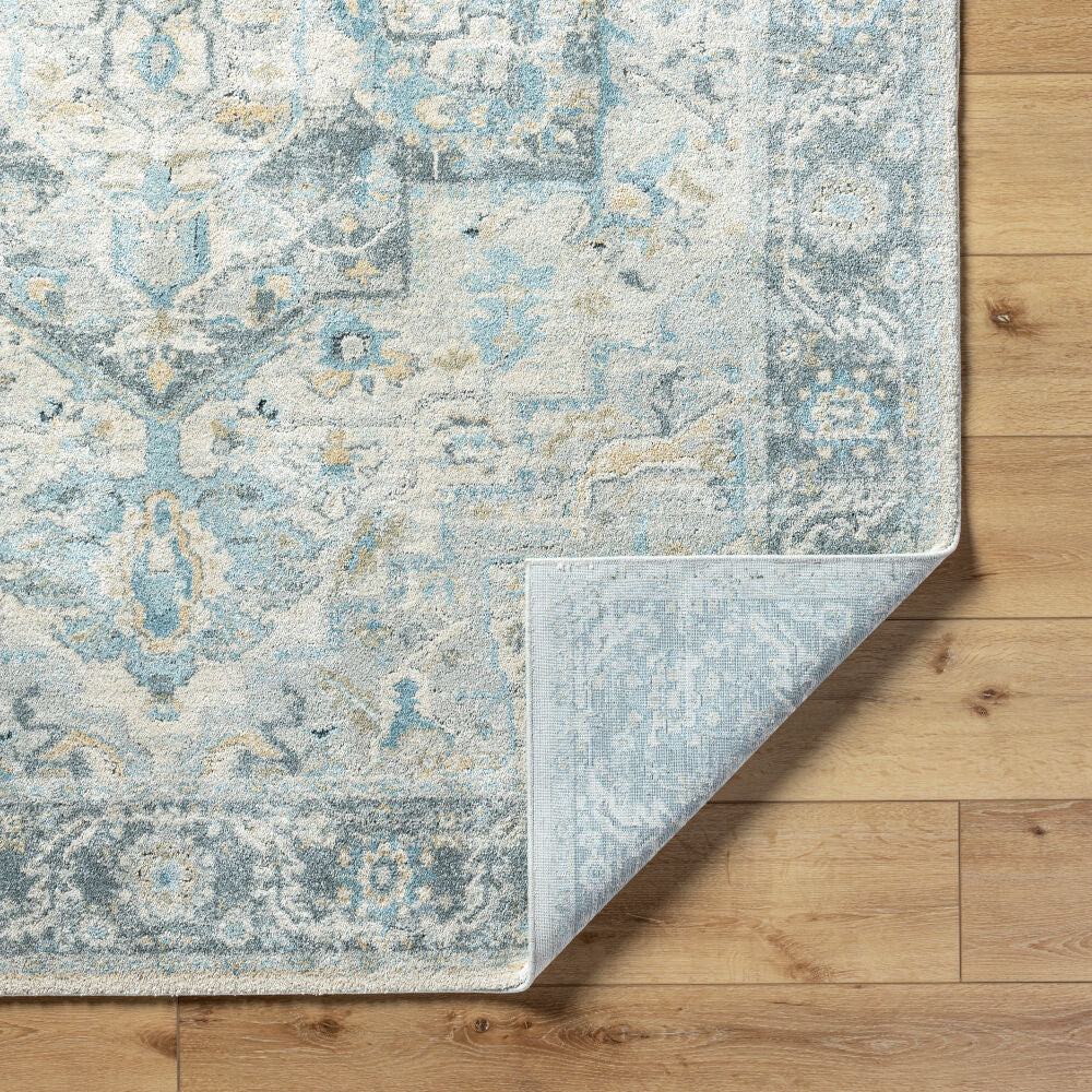 Avellino Deep Teal/Tan Machine Woven Rug AVL-2301 - fold
