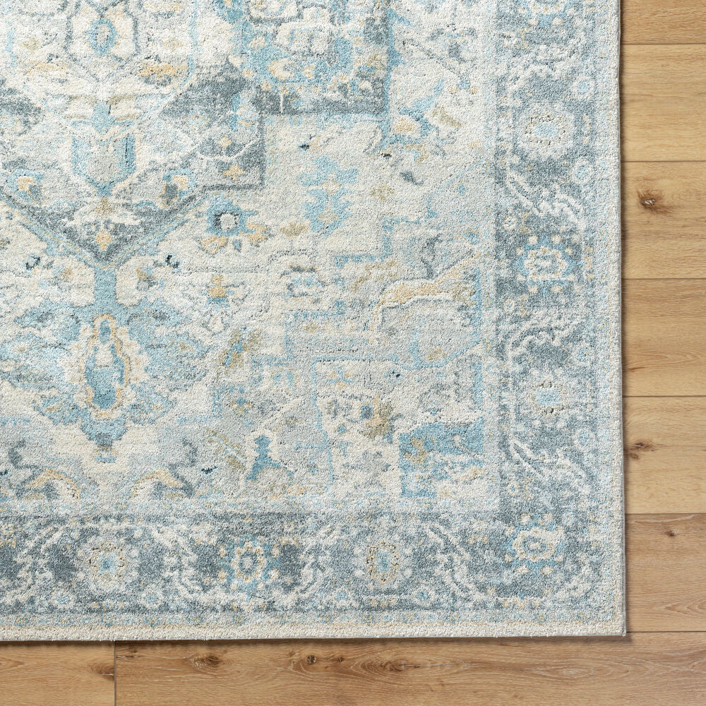 Avellino Deep Teal/Tan Machine Woven Rug AVL-2301 - overhead