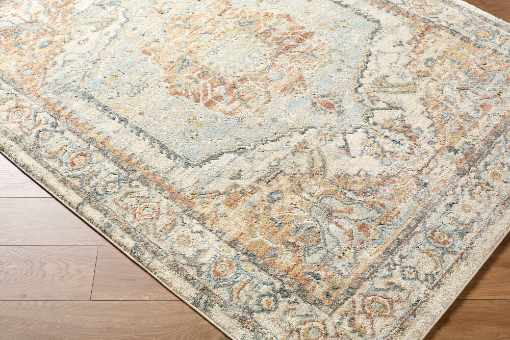Avellino Deep Teal/Tan Machine Woven Rug AVL-2302 - corner