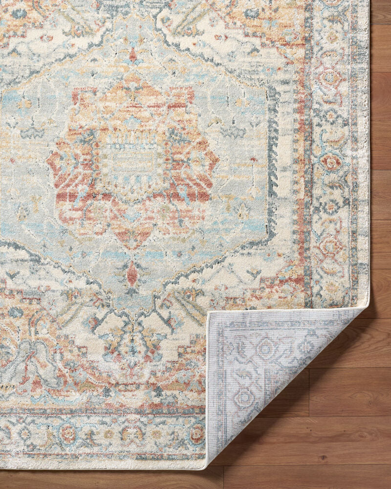 Avellino Deep Teal/Tan Machine Woven Rug AVL-2302 - fold
