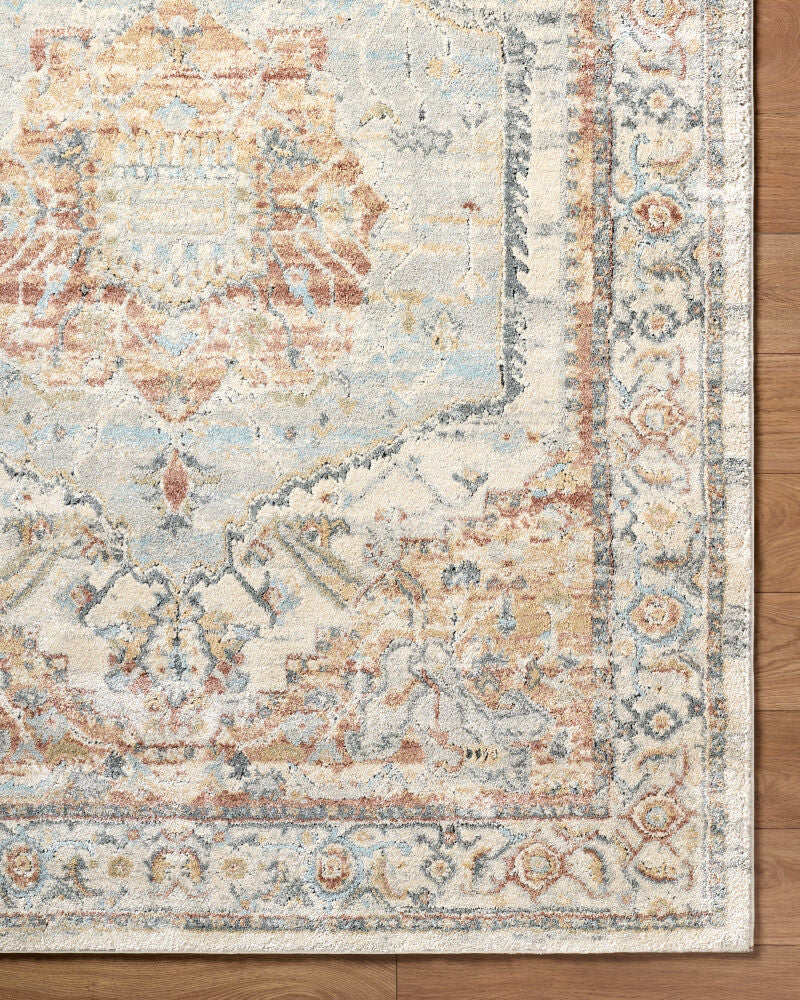 Avellino Deep Teal/Tan Machine Woven Rug AVL-2302 - overhead