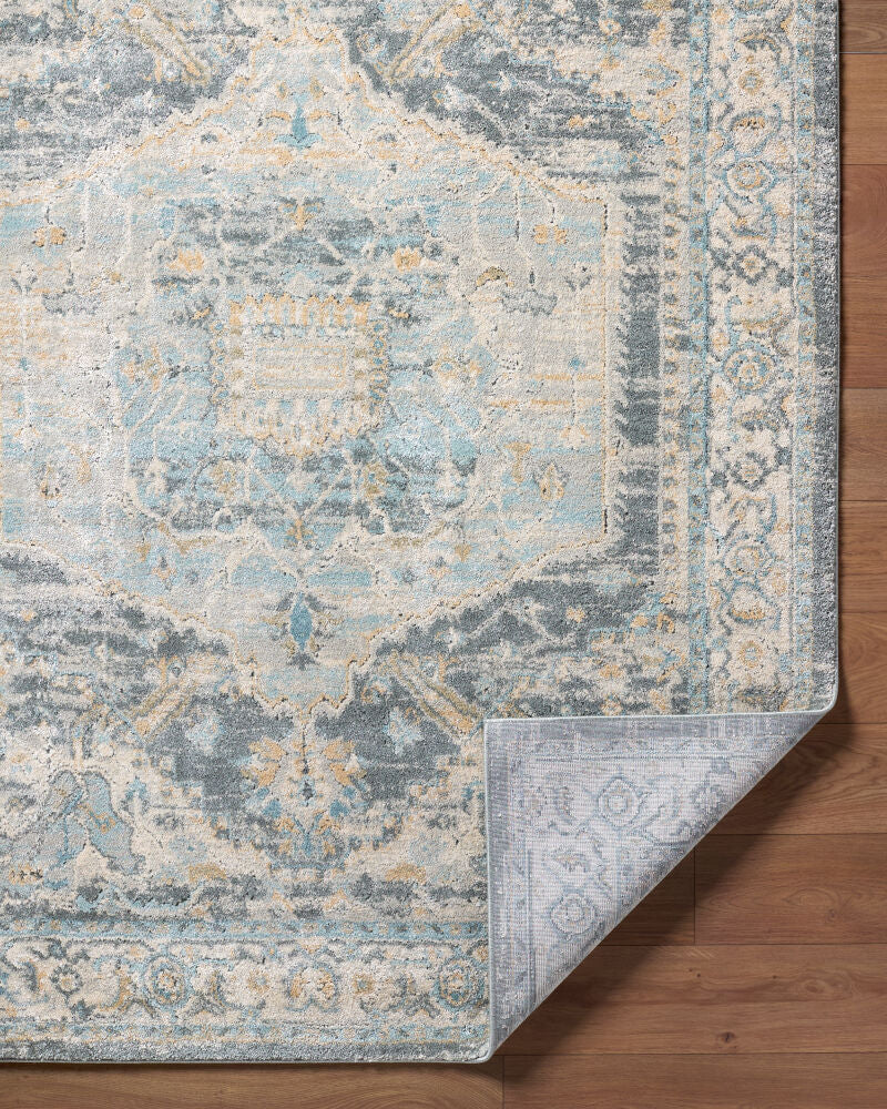 Avellino Deep Teal/Tan Machine Woven Rug AVL-2303 - fold