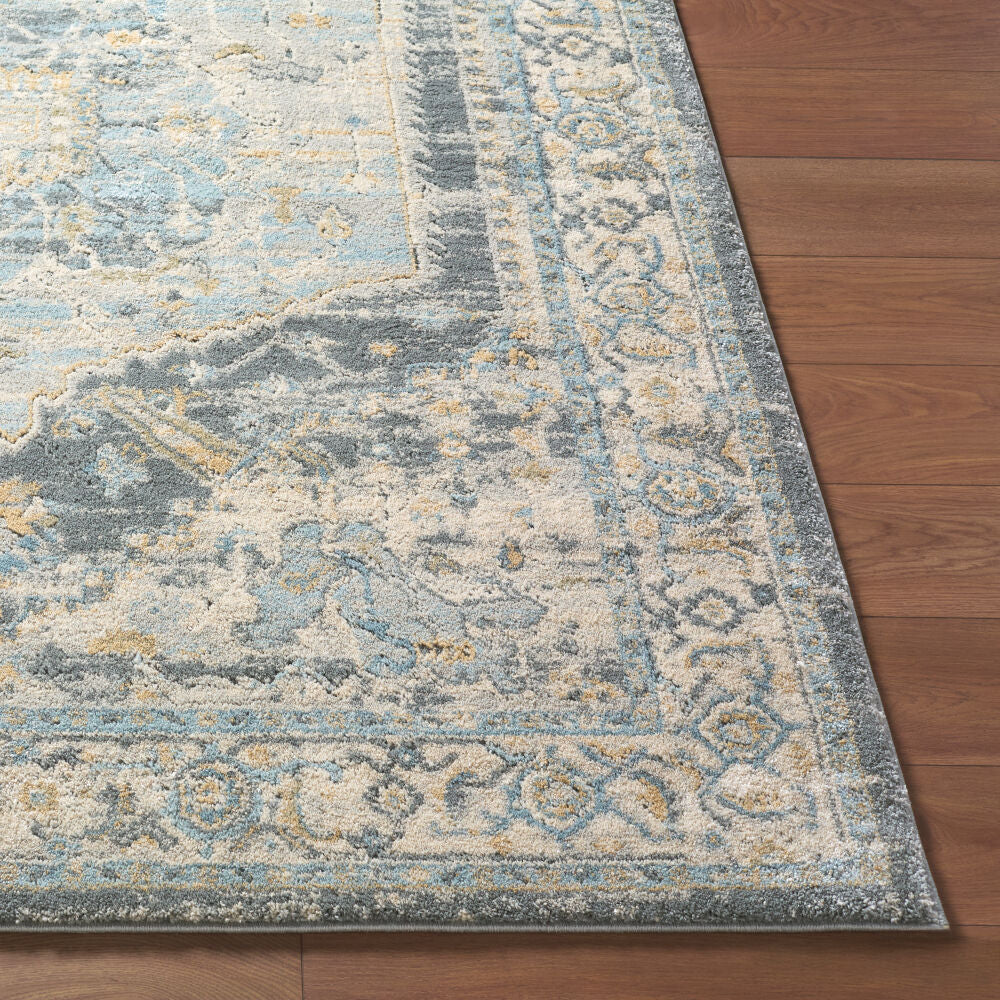 Avellino Deep Teal/Tan Machine Woven Rug AVL-2303 - front