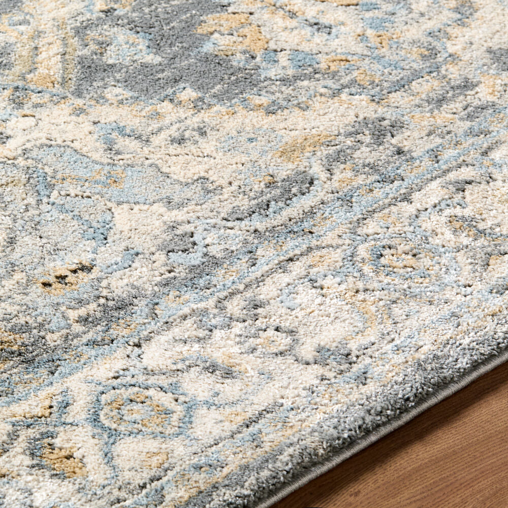 Avellino Deep Teal/Tan Machine Woven Rug AVL-2303 - texture