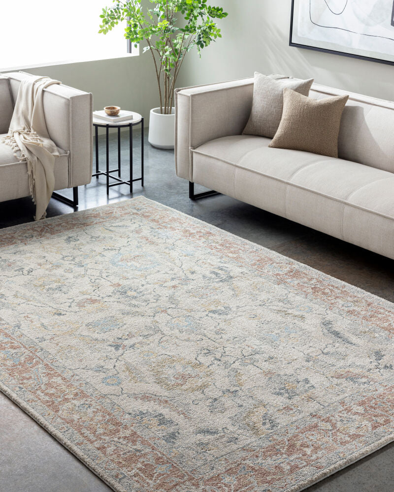 Avellino Deep Teal/Tan Machine Woven Rug AVL-2304 - roomscene