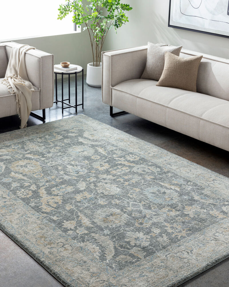 Avellino Deep Teal/Tan Machine Woven Rug AVL-2305 - roomscene