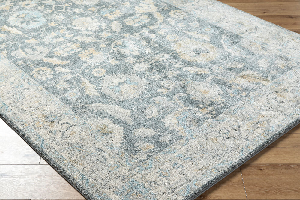 Avellino Deep Teal/Tan Machine Woven Rug AVL-2305 - corner