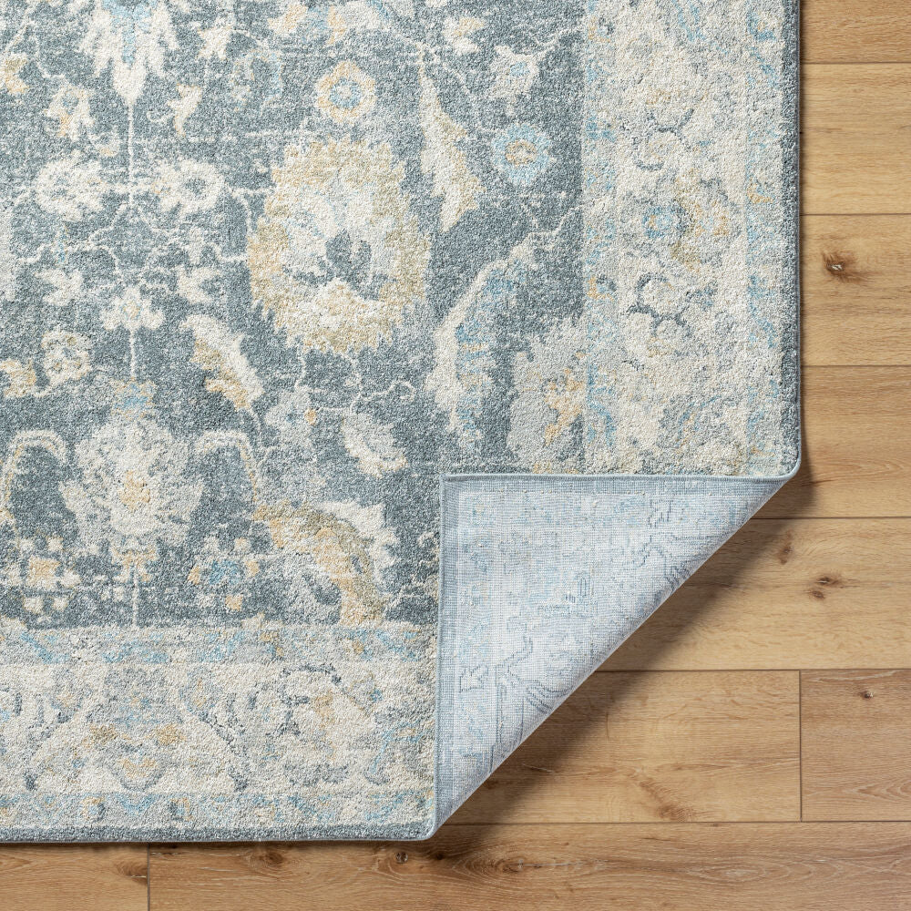 Avellino Deep Teal/Tan Machine Woven Rug AVL-2305 - fold