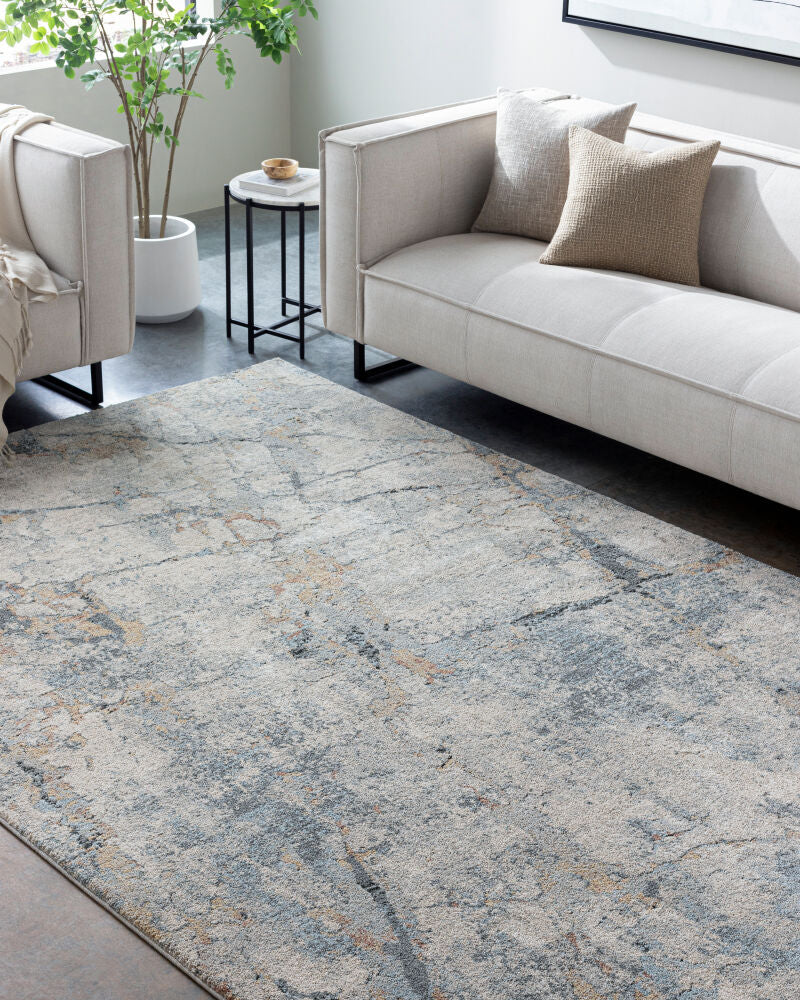 Avellino Deep Teal/Tan Machine Woven Rug AVL-2306 - roomscene