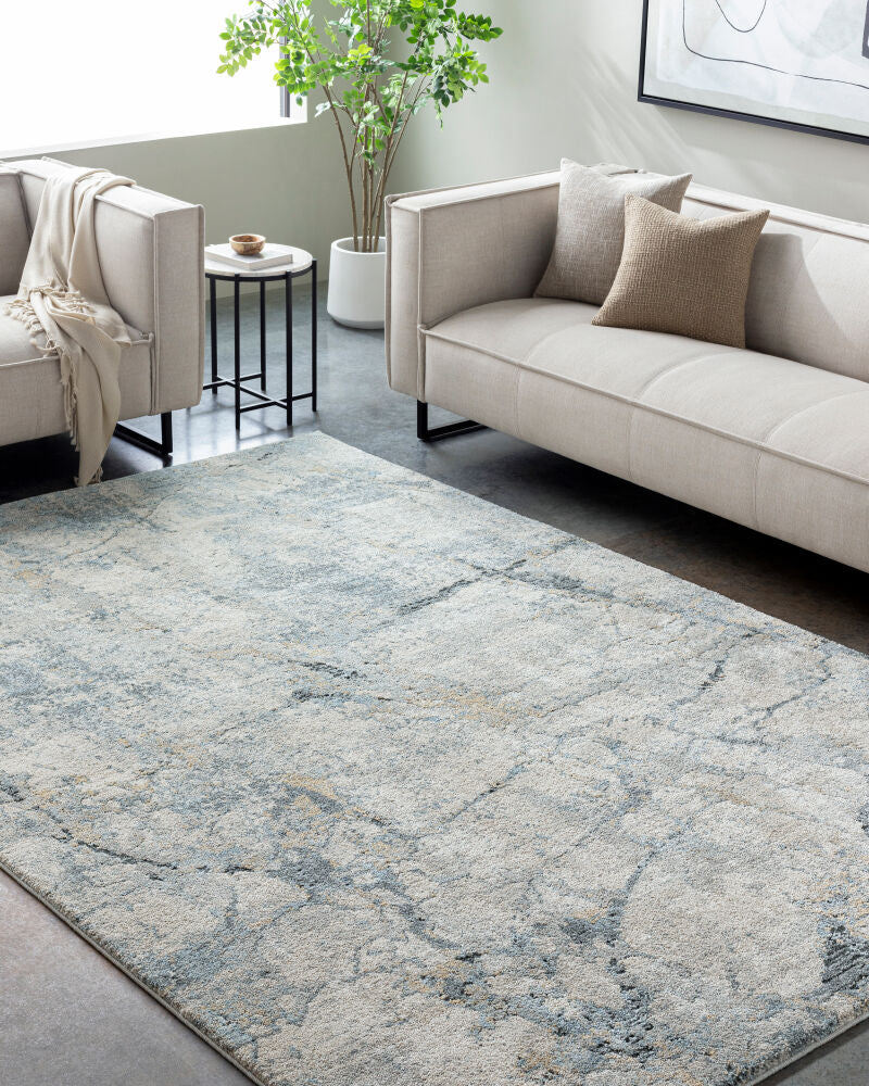 Avellino Deep Teal/Tan Machine Woven Rug AVL-2307 - roomscene