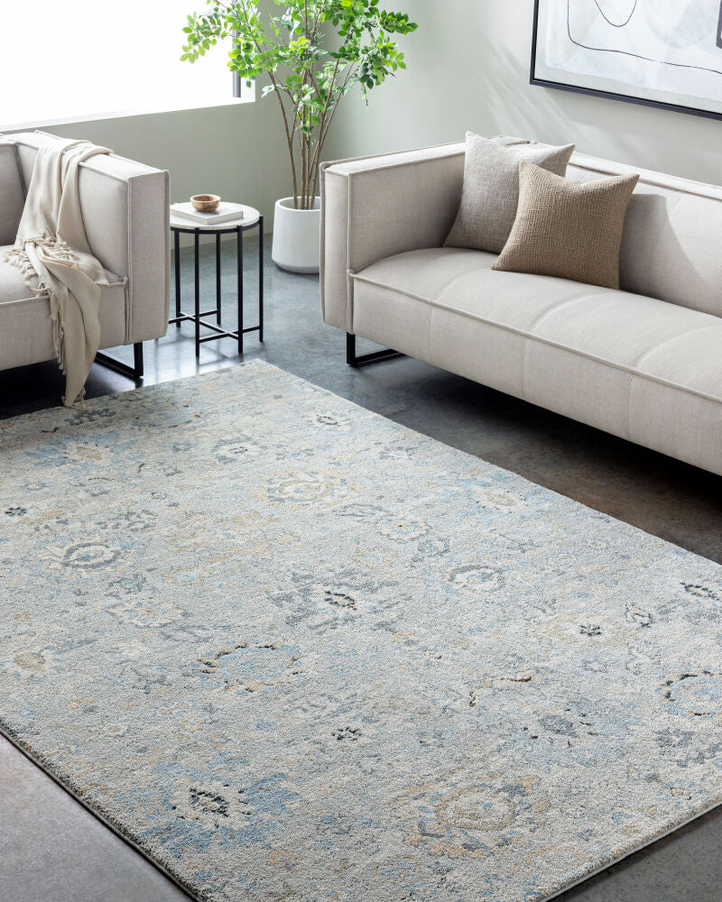 Avellino Deep Teal/Tan Machine Woven Rug AVL-2308 - roomscene
