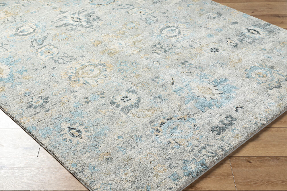 Avellino Deep Teal/Tan Machine Woven Rug AVL-2308 - corner