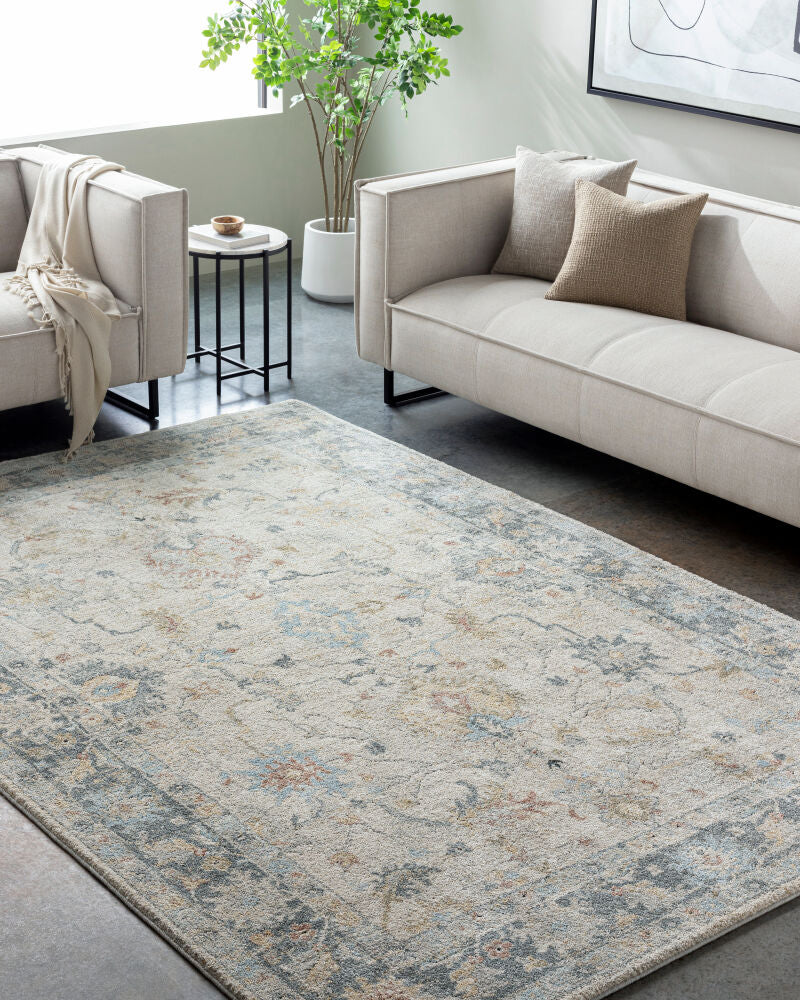 Avellino Deep Teal/Tan Machine Woven Rug AVL-2309 - roomscene