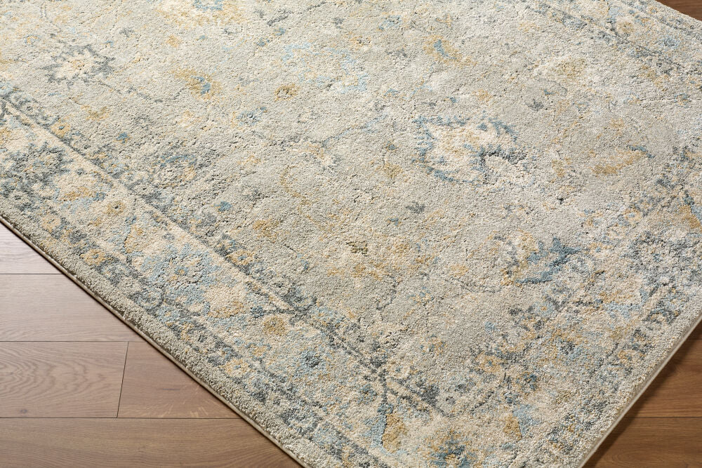 Avellino Deep Teal/Tan Machine Woven Rug AVL-2310 - corner