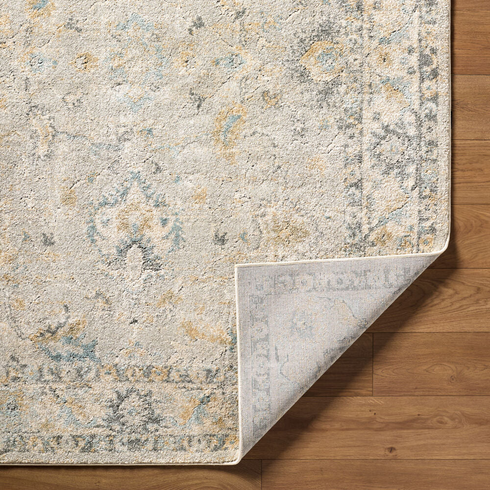 Avellino Deep Teal/Tan Machine Woven Rug AVL-2310 - fold