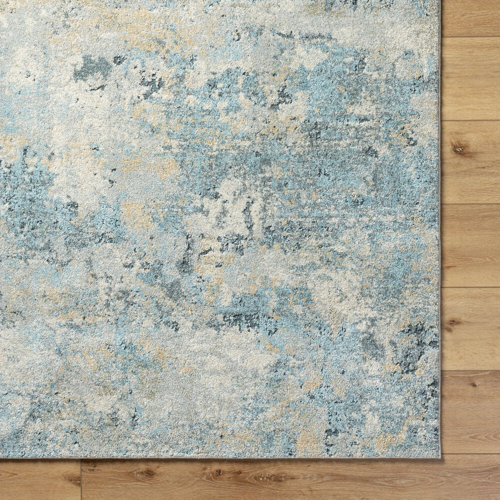 Avellino Deep Teal/Tan Machine Woven Rug AVL-2313 - overhead