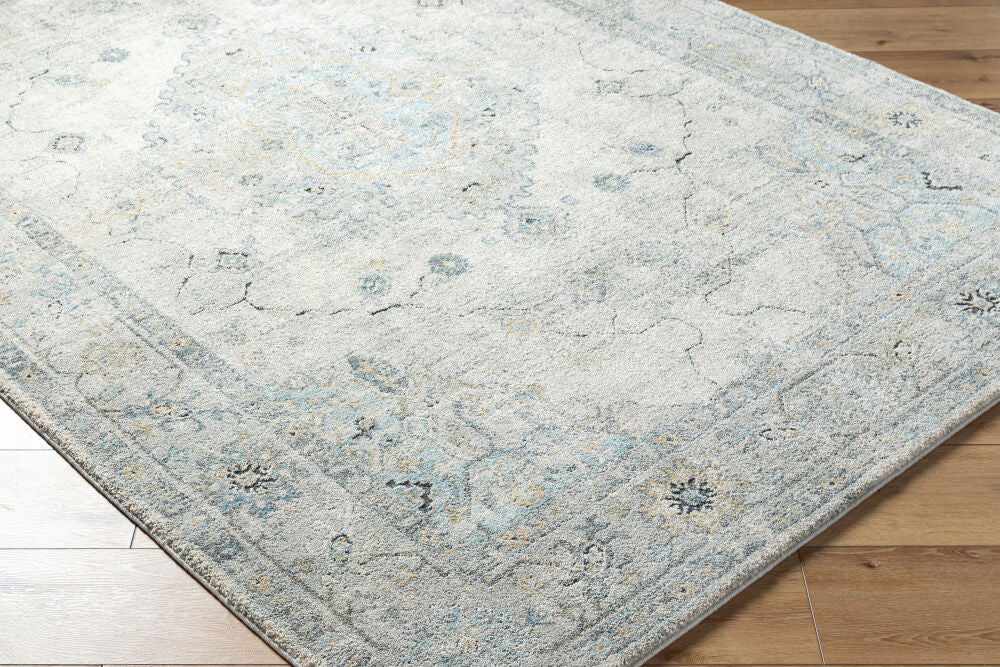 Avellino Deep Teal/Tan Machine Woven Rug AVL-2314 - corner