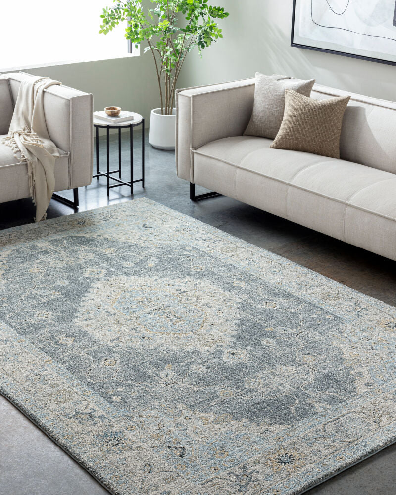 Avellino Deep Teal/Tan Machine Woven Rug AVL-2315 - roomscene