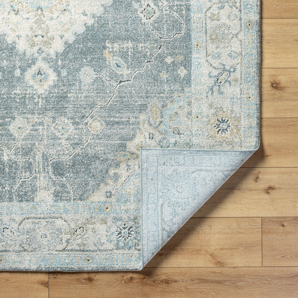 Avellino Deep Teal/Tan Machine Woven Rug AVL-2315 - fold