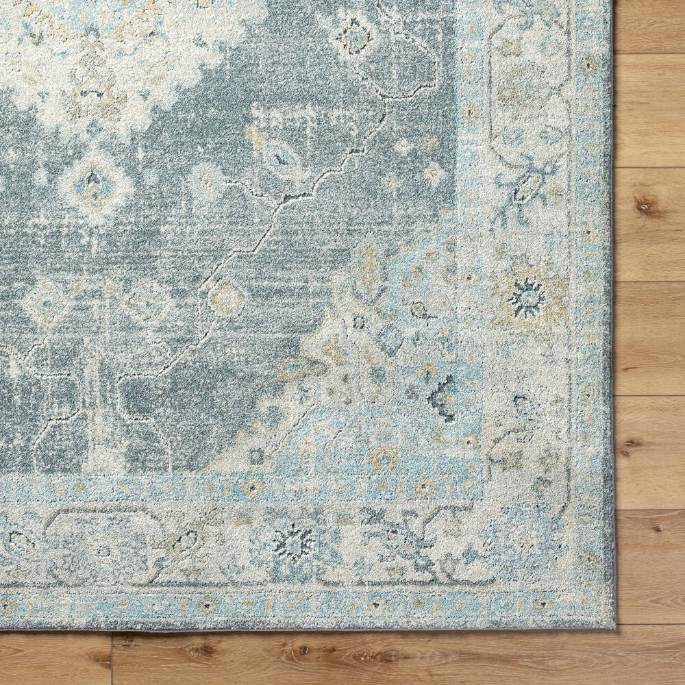 Avellino Deep Teal/Tan Machine Woven Rug AVL-2315 - overhead