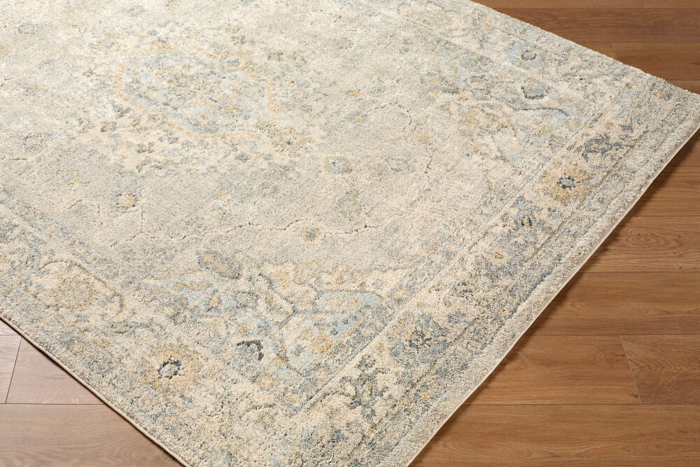 Avellino Deep Teal/Tan Machine Woven Rug AVL-2316 - corner