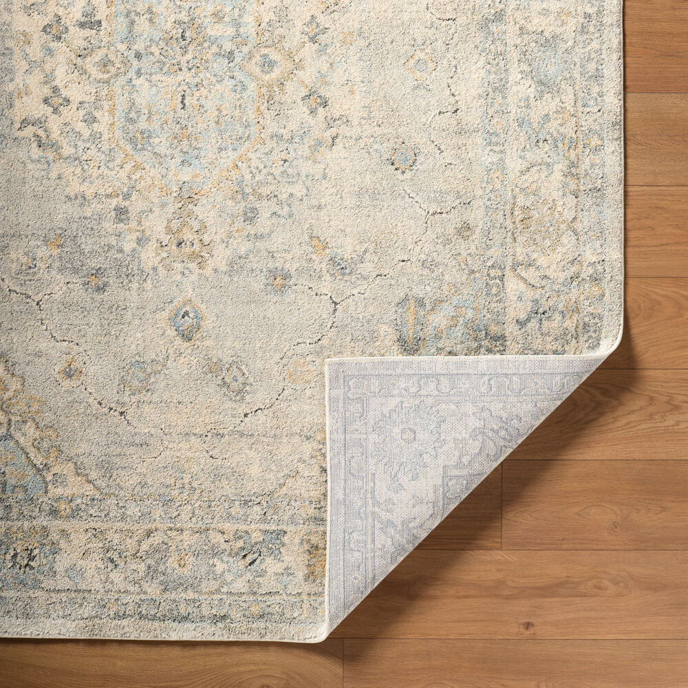 Avellino Deep Teal/Tan Machine Woven Rug AVL-2316 - fold