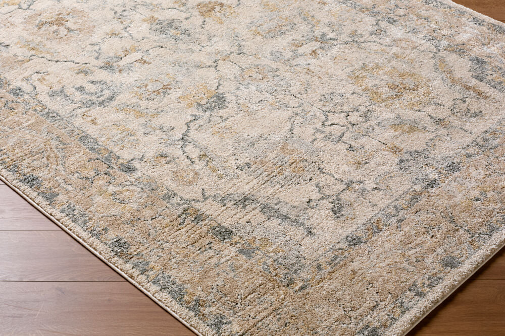 Avellino Deep Teal/Tan Machine Woven Rug AVL-2319 - corner