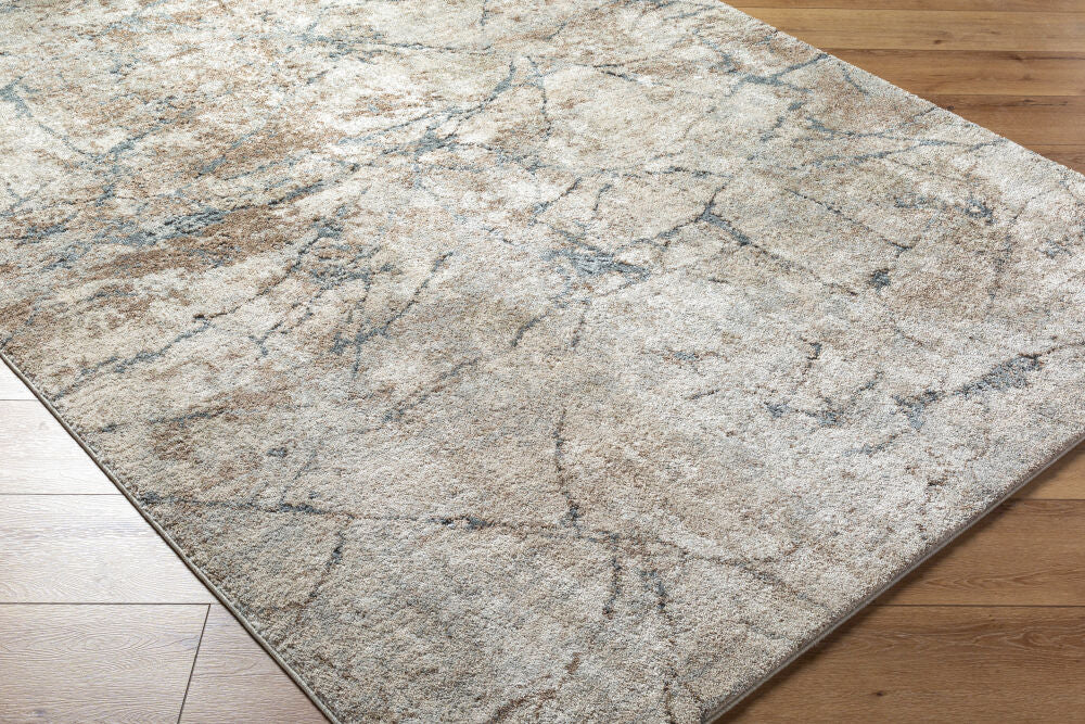 Avellino Deep Teal/Tan Machine Woven Rug AVL-2339 - corner
