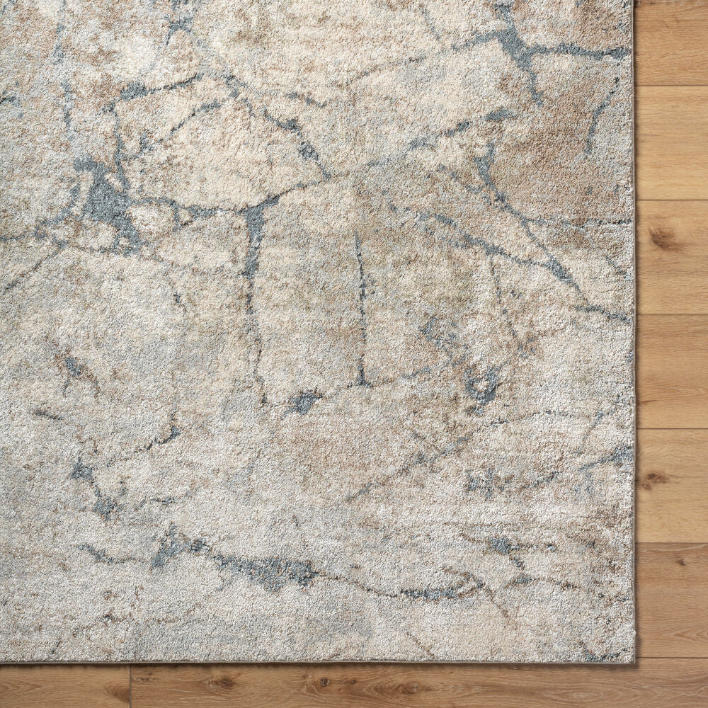 Avellino Deep Teal/Tan Machine Woven Rug AVL-2339 - overhead