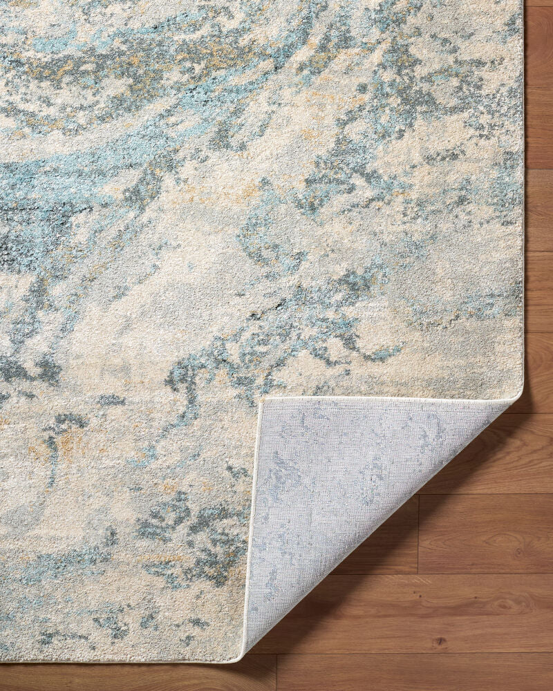 Avellino Deep Teal/Tan Machine Woven Rug AVL-2349 - fold