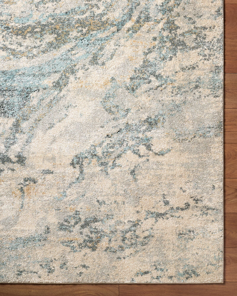 Avellino Deep Teal/Tan Machine Woven Rug AVL-2349 - overhead