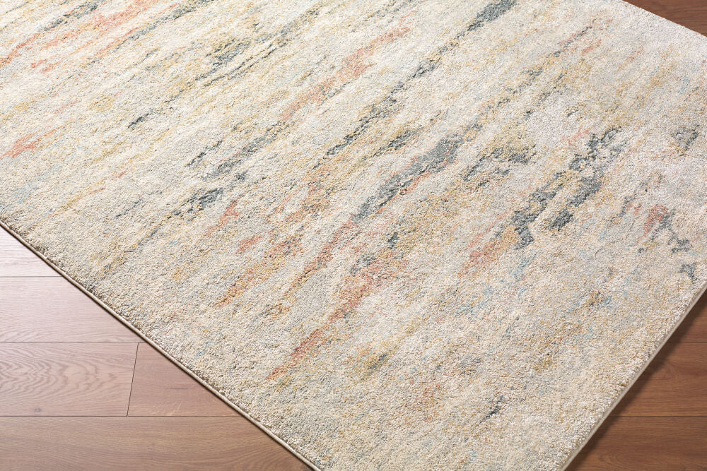 Avellino Deep Teal/Tan Machine Woven Rug AVL-2350 - corner