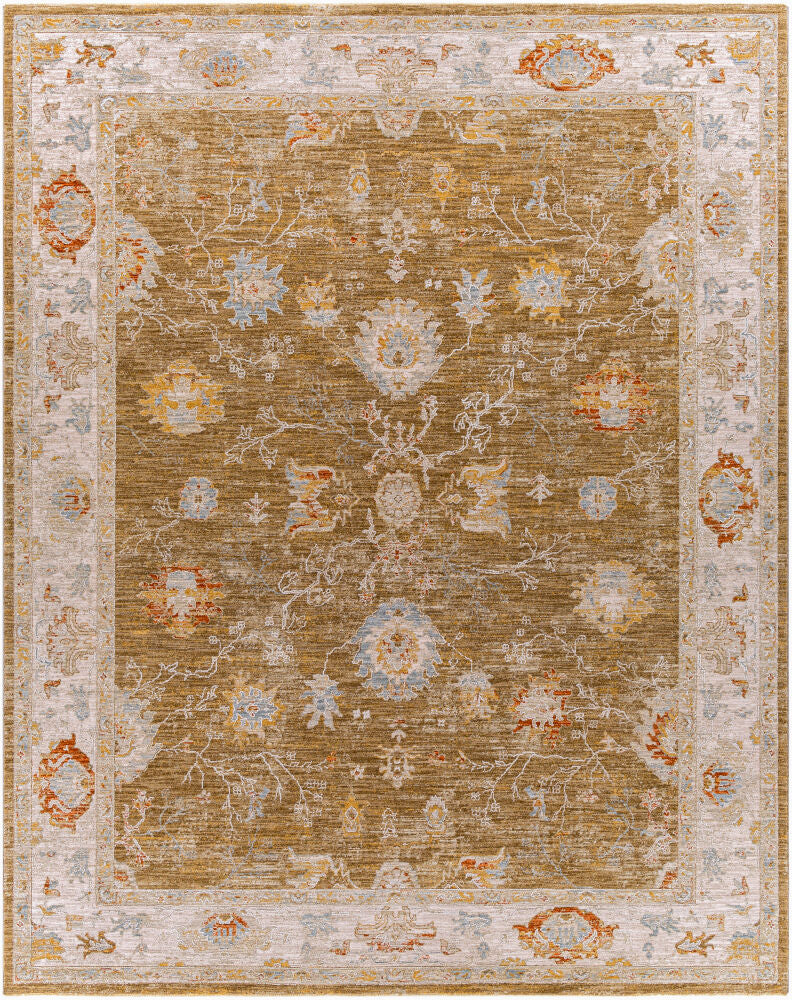 Avant Garde Brown/Sky Blue Machine Woven Rug - 2'7" x 10'
