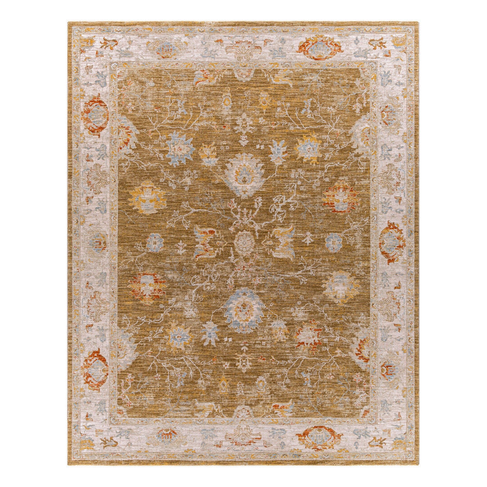 Avant Garde Brown/Sky Blue Machine Woven Rug - 2'7" x 10'