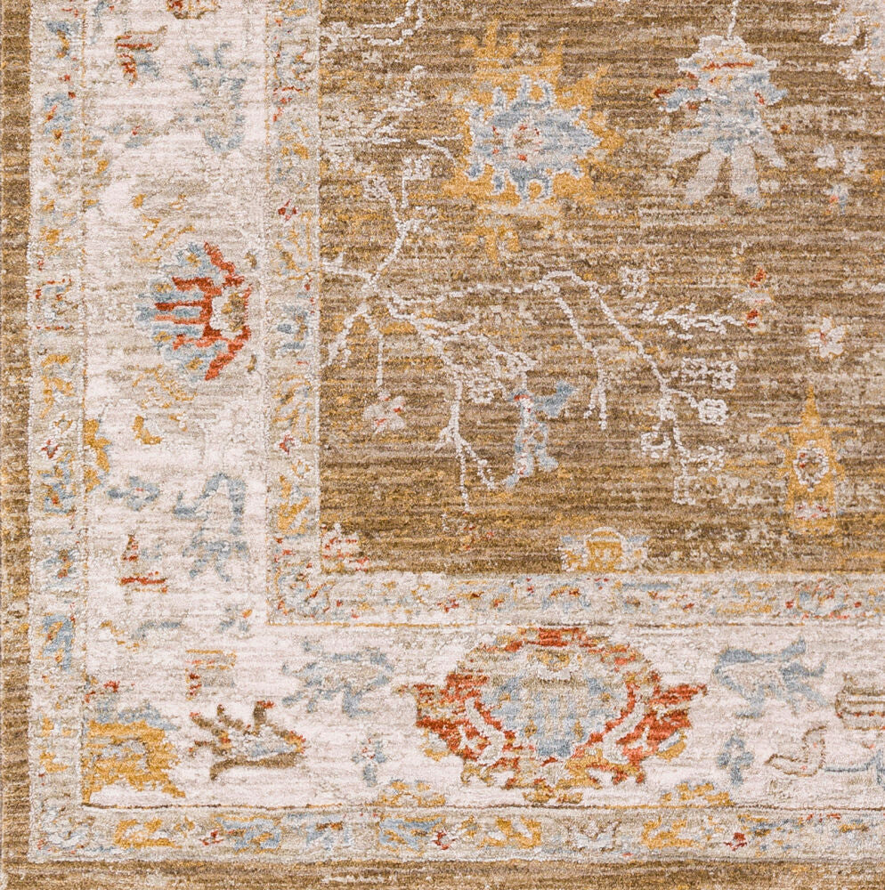 Avant Garde Brown/Sky Blue Machine Woven Rug - swatch