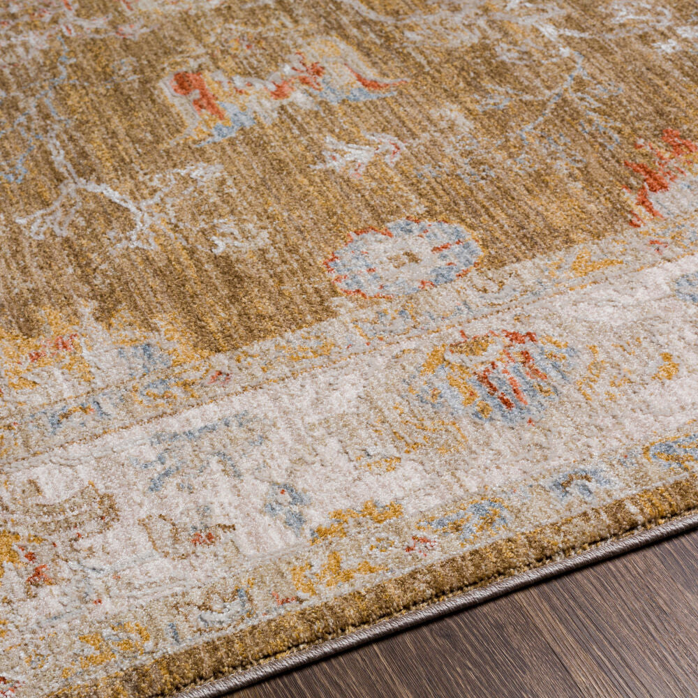 Avant Garde Brown/Sky Blue Machine Woven Rug - texture