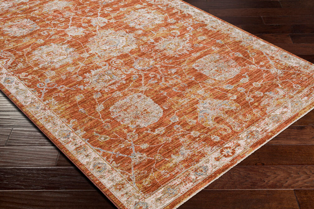 Avant Garde Charcoal/Rust Machine Woven Rug AVT-2321 - corner