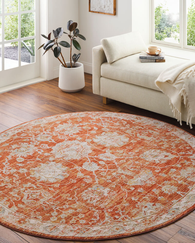 Avant Garde Charcoal/Rust Machine Woven Rug AVT-2321 - roomscene