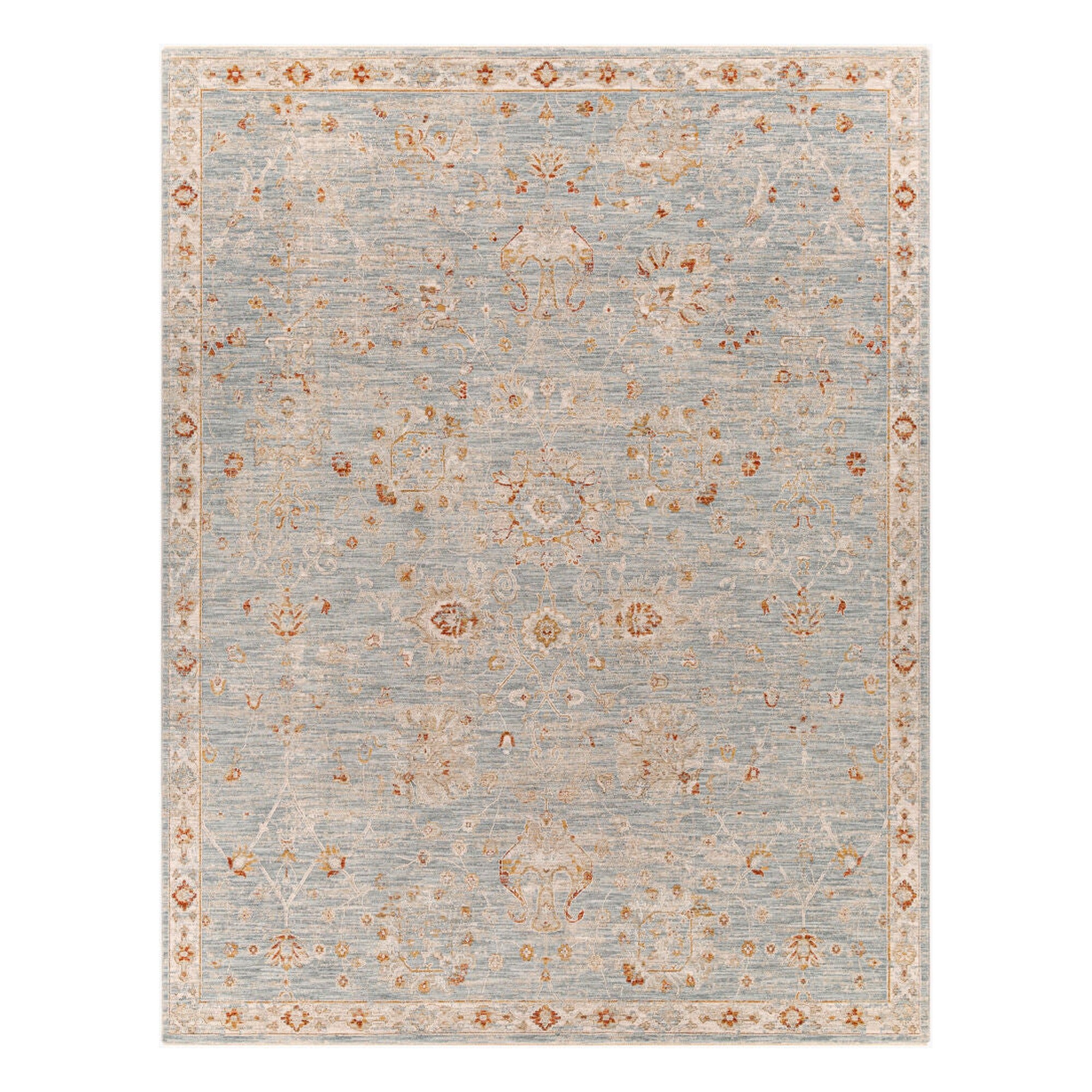 Avant Garde Denim/Rust Machine Woven Rug - 2'7" x 10'