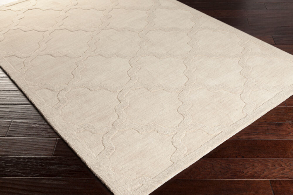 Central Park Beige Handmade Rug - corner