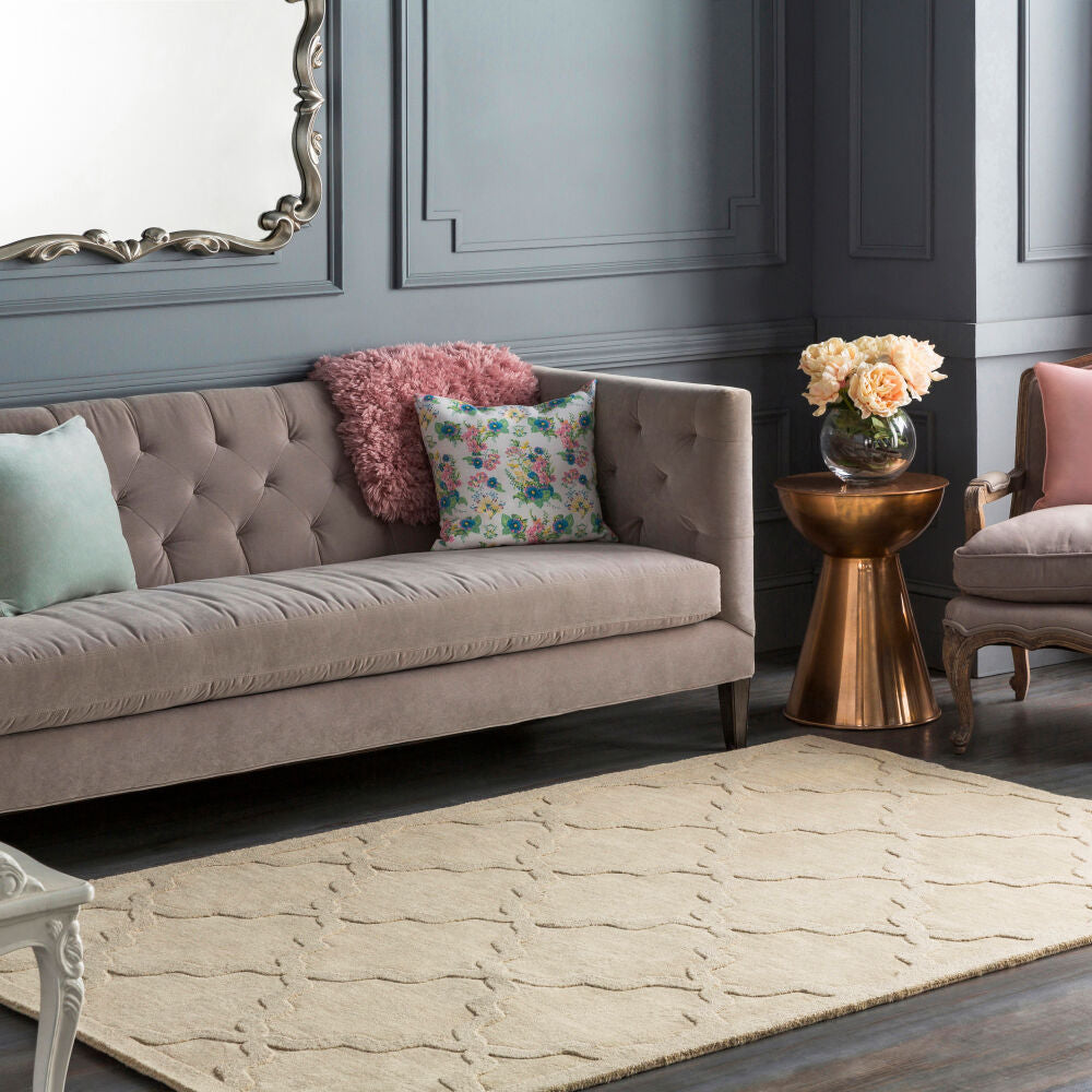 Central Park Beige Handmade Rug - roomscene