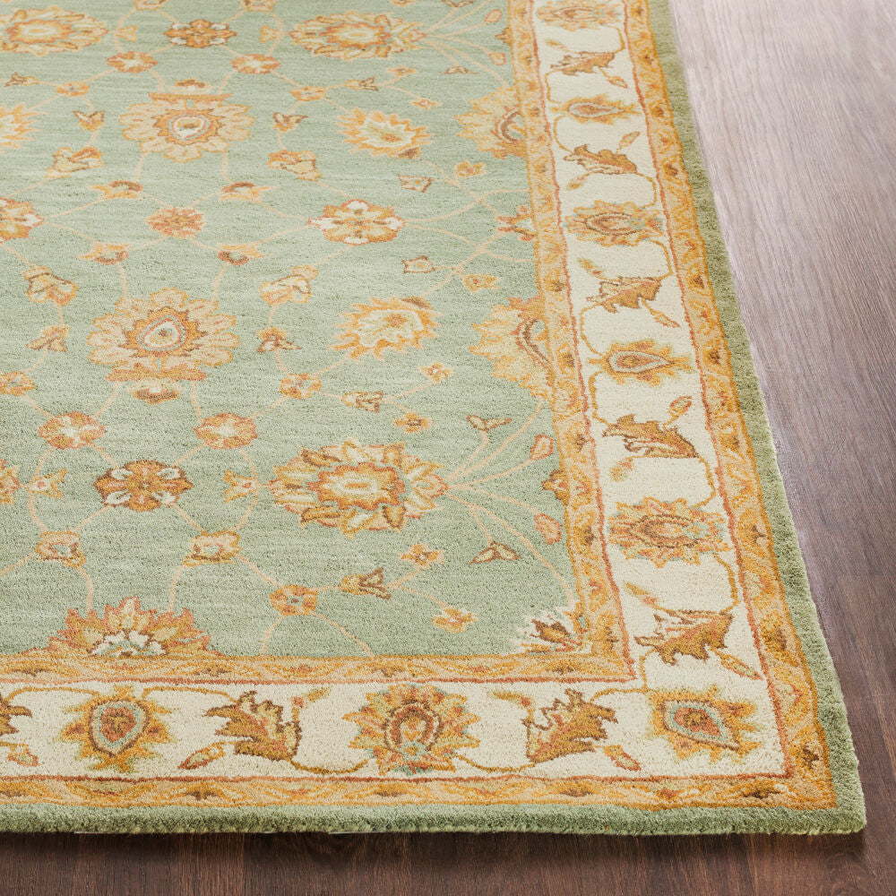 Middleton Grass Green/Tan Handmade Rug - front